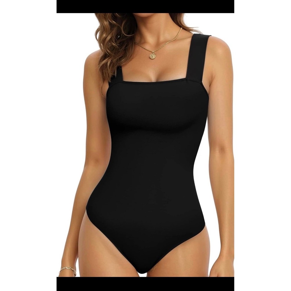 MANGOPOP‎ Women's Square Neck Sleeveless Tank Top Bodysuits